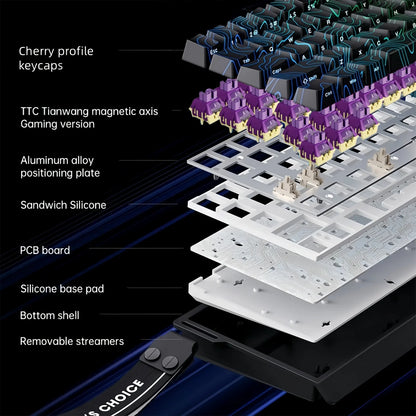 MCHOSE ACE 68 Wired Magnetic Switch Gaming Keyboard Hall Effect Rapid Trigger Programmable RGB 8K Hz DKS/MT/TGL/RS/SOCD Keyboard