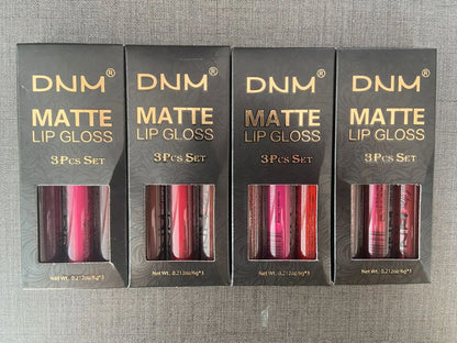 3 Colors/set Matte Velvet Lip Gloss Non-Stick Cup Waterproof Long-lasting Liquid Lipstick Cosmetic Keep 24 Hours Fashion Makeup