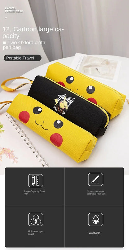 New Anime Pokemon Pikachu Pencil Case Kawaii Cartoon School Student Glowing Pencil Bag Stationery Kids Supplies Festival Gift
