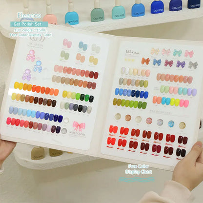 Govandi 132 Color Gel Nail Polish Set With Color Chart Gellak Varnishes Set Soak Off UV Gel Polish Nail Art Salon 15ML