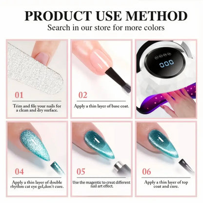 ZH Super Bright 12 Constellations Cat Eye Gel Nail Polish 2025 New Autumn Winter Whitening Glass Bead Nail Art Nail Supplies