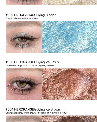 Metallic Glitter Eyeshadow Cream Sparkling Mousse Shimmer Highlighter Pressed Pigments Punk Purple Pearlescent Eyeshadow Palette