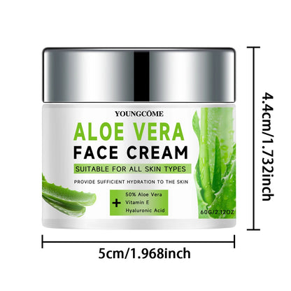 YOUNGCOME Aloe Vera Face Cream: 50% Aloe Hydrating & Anti-Aging Moisturizer