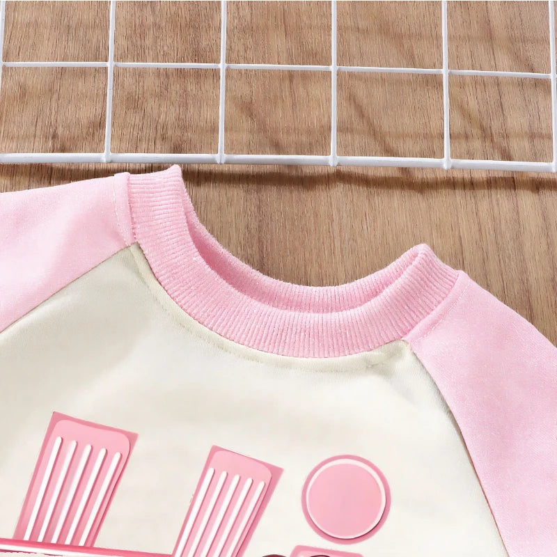 Minnie Printed Girls Fashion O Neck Hoodies Disney Children Casual Sweatshirts Spliced Long Sleeve Kids Spring and Autumn Tops