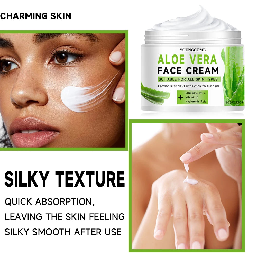 YOUNGCOME Aloe Vera Face Cream: 50% Aloe Hydrating & Anti-Aging Moisturizer