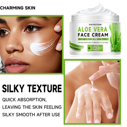 YOUNGCOME Aloe Vera Face Cream: 50% Aloe Hydrating & Anti-Aging Moisturizer