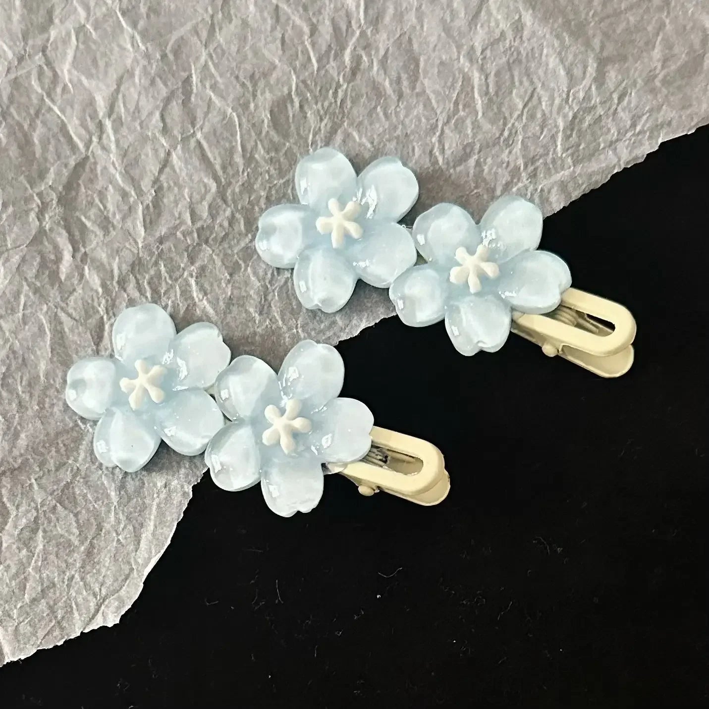 Jelly Cherry Blossom Hair Clips.