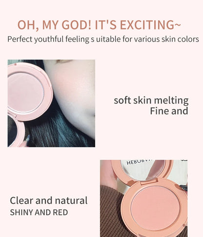 HerorangeHR402 Serbuk Serbuk Monokrom Kalis Air Panjang Tahan Lama Plat Peach Orange Kabus Lembut Lembut Matte Semulajadi Blush
