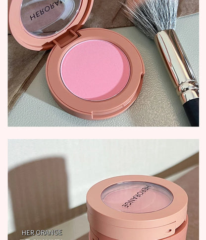 HerorangeHR402 Serbuk Serbuk Monokrom Kalis Air Panjang Tahan Lama Plat Peach Orange Kabus Lembut Lembut Matte Semulajadi Blush