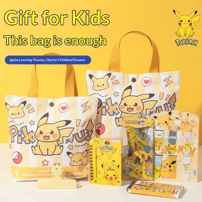 Cute Pokemon Pikachu Canvas Tote Bag Cartoon Anime Shopping Bag Reusable Lightweight school Portable Bag Daily Travel Gift Bag