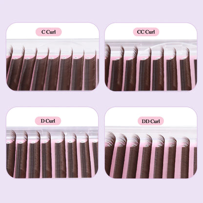 Brown Individual Eyelashes Extension 8-15 Mixed Lash Colorful Premium Dark Brown Lashes Soft Natural Mink False Eyelashes Makeup