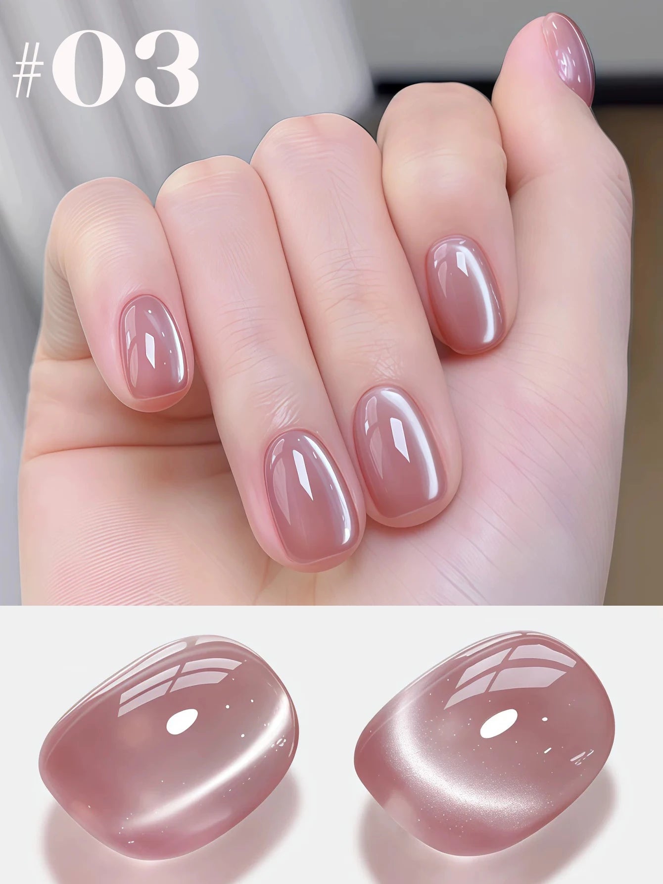 MIANEL 12ML Glass Bead Cat Eye Gel Nail Polish Flash White Spar Nude Color Magnetic Nail Polish White Nails Summer Nails 1-12pcs