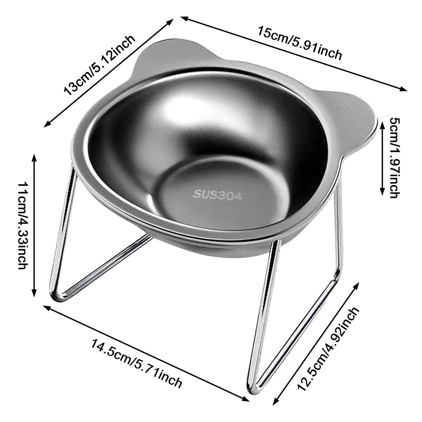 Raised Stainless Steel Pet Bowl  🐱🐶🍽️