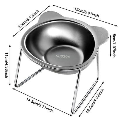 Raised Stainless Steel Pet Bowl  🐱🐶🍽️