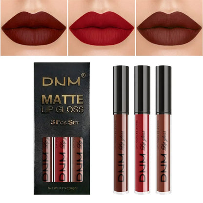 3pcs/set Liquid Lipsticks Waterproof Long Lasting Cosmetic Red Blue Purple Matte Lip Gloss Nude Lip Tint Stain Makeup