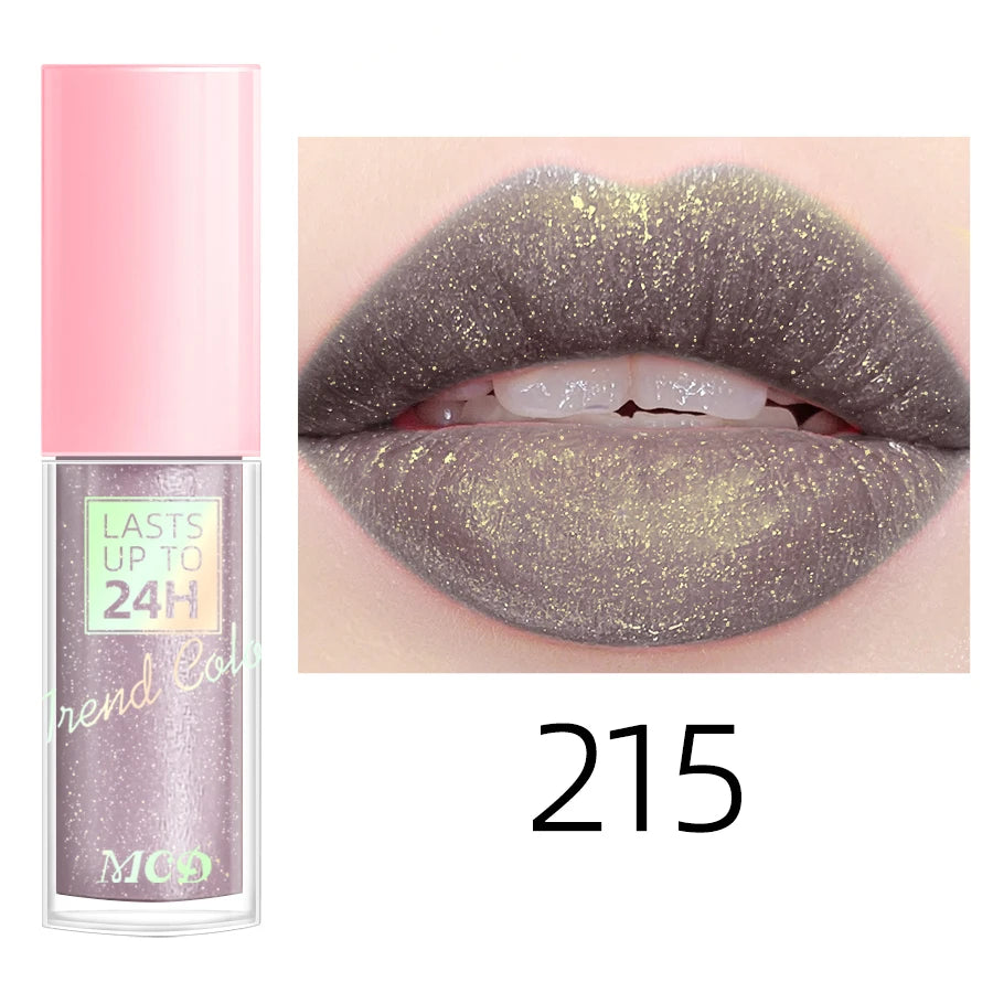 18 Colors Glitter 1pcs Lip Glaze Long Lasting Lip Gloss Waterproof Liquid Lipstick Makeup Lip Oil Lip Tint Moisturizing Lip Balm
