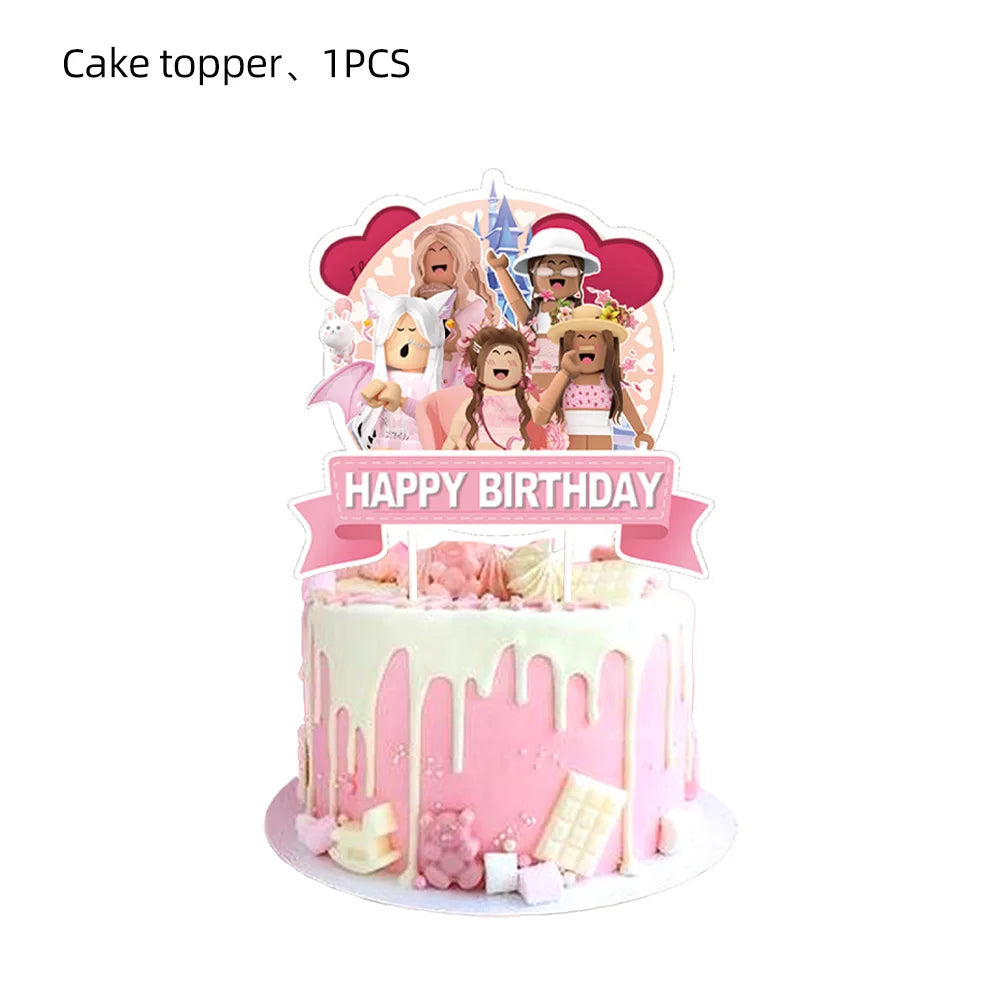 Roblox Cake Topper Party Set