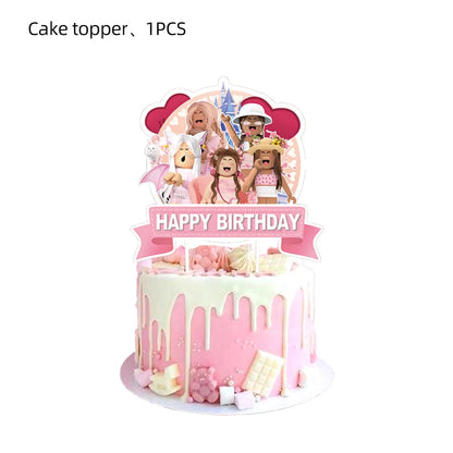 Roblox Cake Topper Party Set