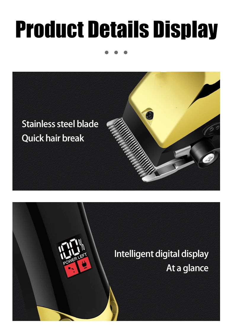 USB Rechargeable Hair Clippers for Men, Three-piece Set with Oil Head and Electric Trimmers, Ideal for Home Use