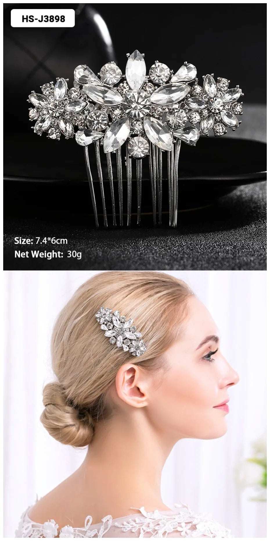 Crystal Bridal Hair Comb.
