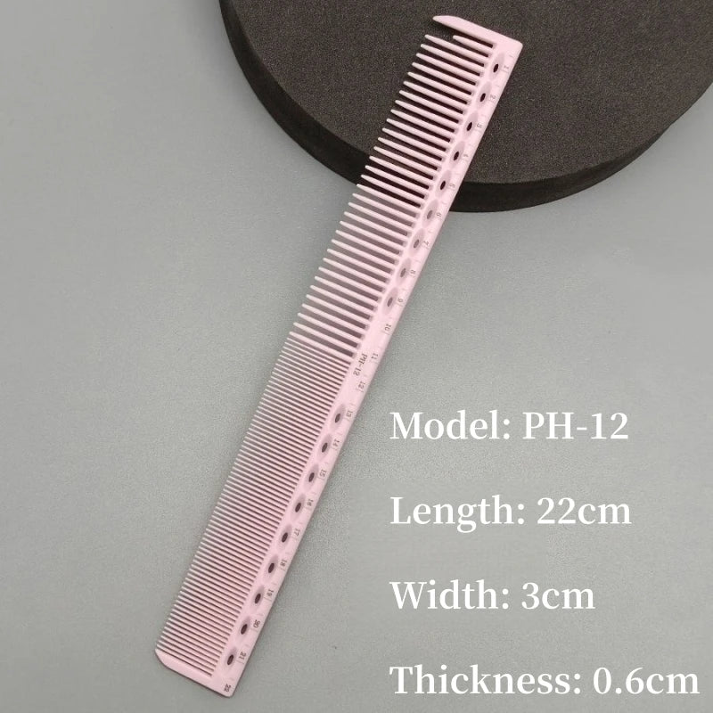 Hair Cutting Comb With Scale Cyan Yellow Ruler Haircut Combs Barber Shop Hairdressing Hairbrush Salon Styling Tools Y0521