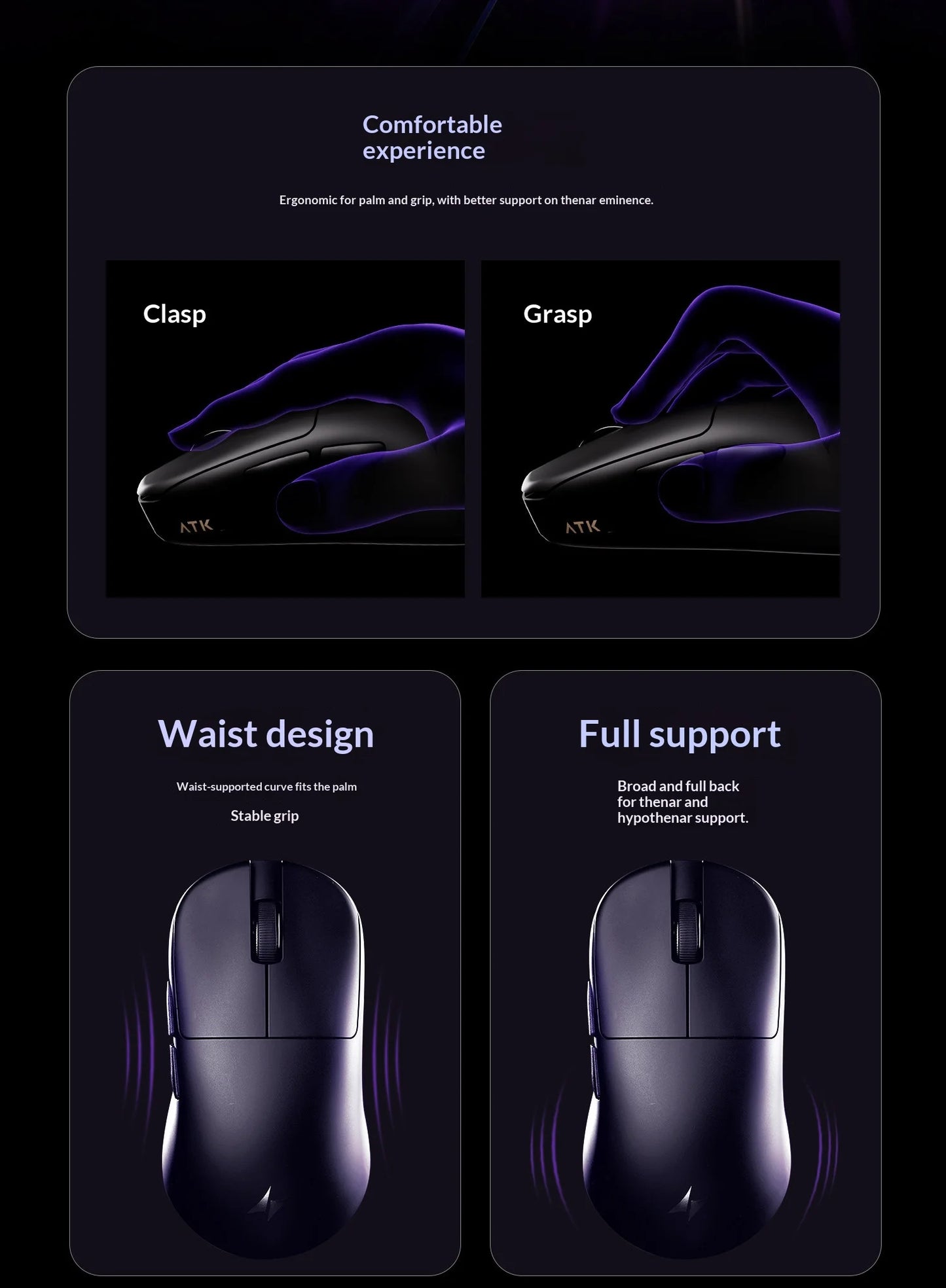 NEW ATK U2/V2 PAW3950 8K Wireless Gaming Mouse 3mode Double 39g Lightweight E-Sport Mouse Custom Accessory Computer Office Work