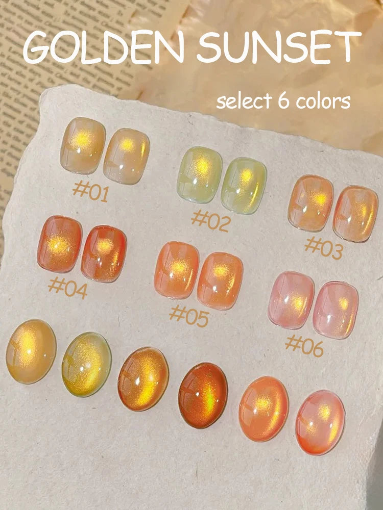 ZH Super Bright 12 Constellations Cat Eye Gel Nail Polish 2025 New Autumn Winter Whitening Glass Bead Nail Art Nail Supplies