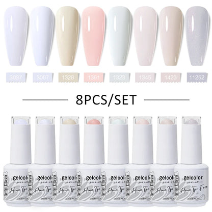 Arte Clavo 8Pcs/Set Gel Nail Polish Set 15ml Colorful Semi Permanent For Manicure Varnish Soak Off UV LED Nail Art Gel Kits
