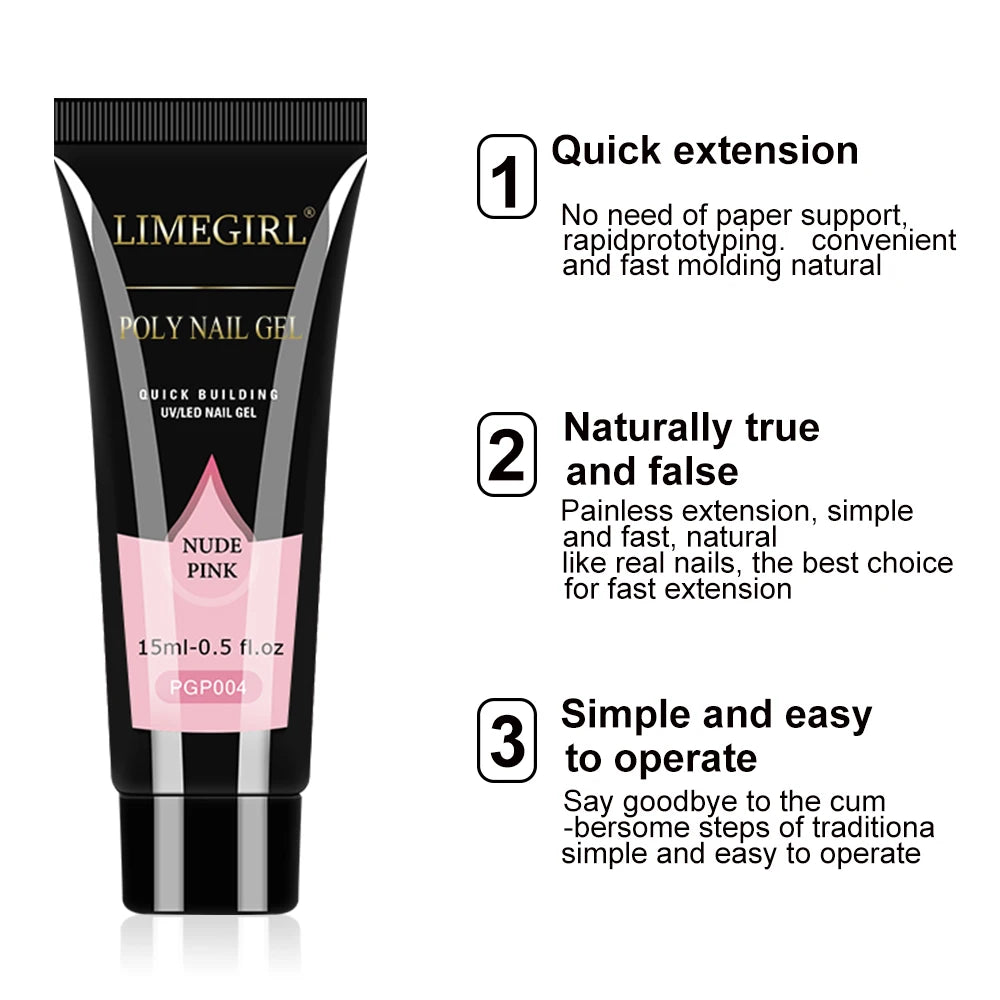 LIMEGIRL 8ml Gel Nail Polish Kit with UV Nail Lamp Electric Nail Drill UV Soaking Gel Base and Top Coat Gel Polish Nail Tool Kit