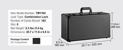 SucceBuy Graded Card Storage Box 4 Slots or 5Slots with Key Lock or Coded Lock Foam Dividers for 96/108/120/162 PSA Graded Cards