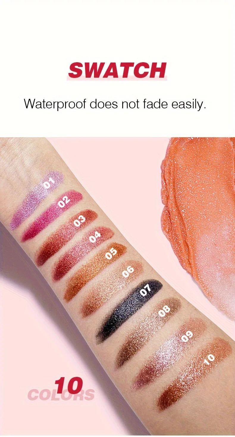 Pudaier Metallic Glitter Hybrid Lipstick: Sparkling Pearl Shimmer & Silk Texture