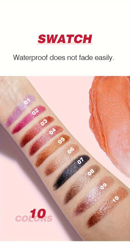 Pudaier Metallic Glitter Hybrid Lipstick: Sparkling Pearl Shimmer & Silk Texture