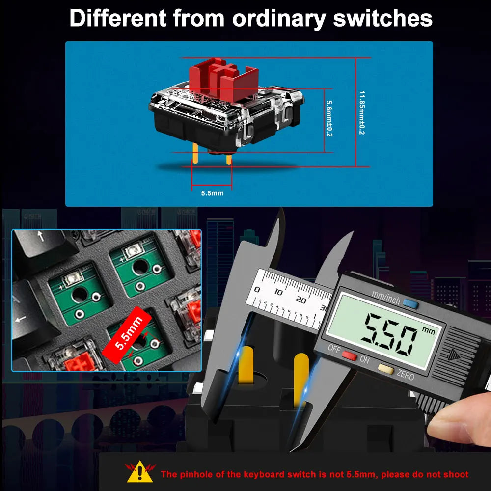 Redragon RGB Low-Profile Mechanical Keyboard with MX-Style Switches