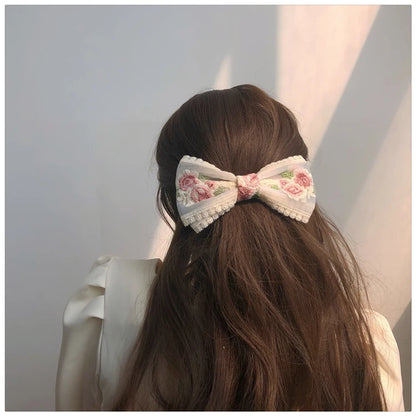 Embroidered Lace Hair Bow.