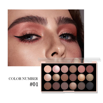 18Color Eyeshadow Palette Pearlescent Matte Fine Shimmer Glitter Earth Tones Long Lasting High Performance Beauty Makeup