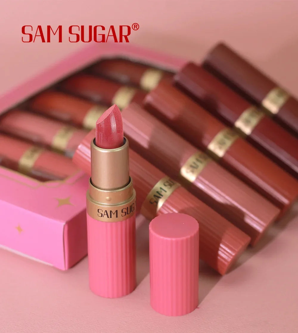 Diamond Glitter Lipstick Moisturizing Lasting Pink Sparkling Waterproof Lip Gloss Metallic Sexy Lipstick Lip Tint Lips Makeup