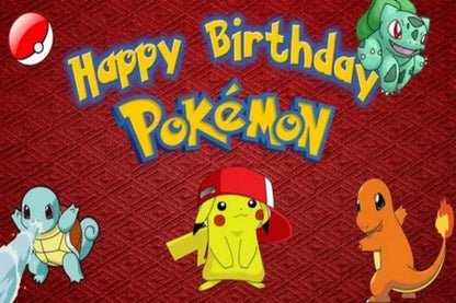 Pikachu Photography Backdrop For Kids Birthday Party Supplies Background Cake Table Decor Banner Room Decoration Poster