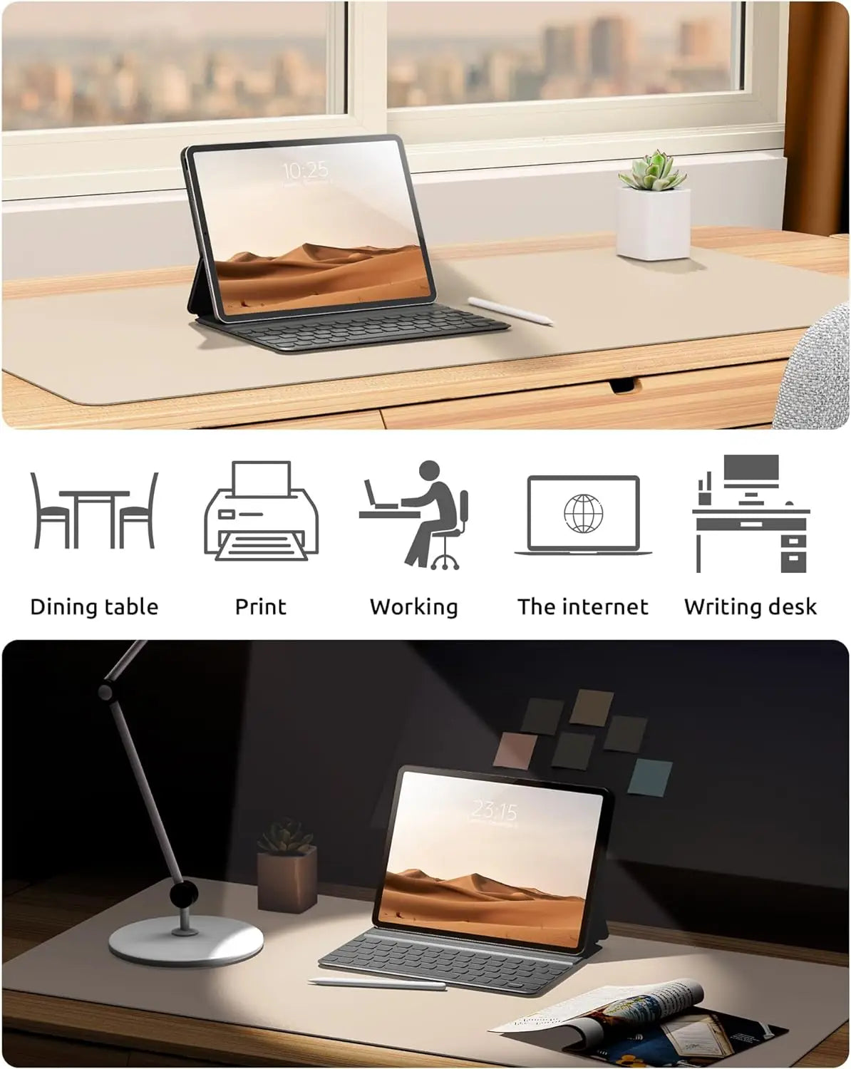 YSAGi Premium PU Leather Desk Mat: Non-Slip Waterproof Office Protector