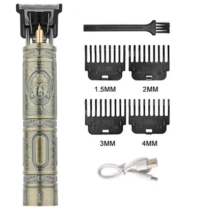 T9 Carving Vintage Hair Clipper For Mens Grooming Essential Tools USB Fast Rechargeable Beard Hair Trimmer Provide Precise Shave