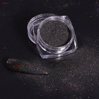 12Jars/set Holographic Glitter Nail Fine Powder 0.05mm Super Shinying Unicorn Rainbow Laser Powder DIY Mirror Manicure Powder