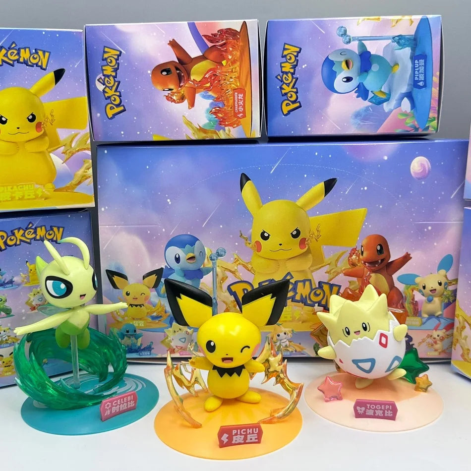 12 style Pok é mon Doll Pikachu Blind Box Anime Models Desktop Decorations Action Figure Collection Pok é mon Toys Birthday Gift