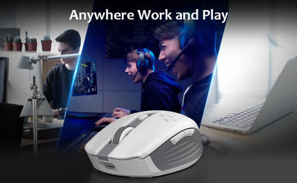 Delux M820DC PAW3335 Wired + Wireless + Bluetooth Gaming Mouse 80 Million Clicks 16000 DPI RGB Rechargeable Mice For Computers