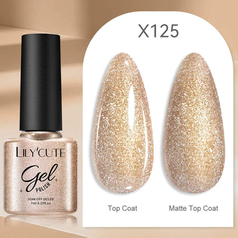LILYCUTE 5ml Super Bright Silver Metallic Painting Liner Gel Nail Polish Drawing Stripe Graffiti Mirror Pull Line UV Gel Varnish