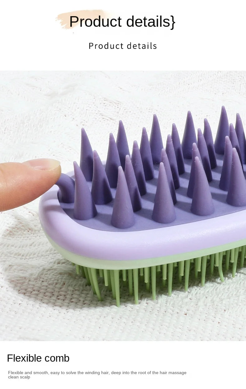 Silicone Shampoo Brush Scalp Massage Brush Head Washing Comb two-sided Hair Massager Bath Brush Body Scrubber Hair Accessories
