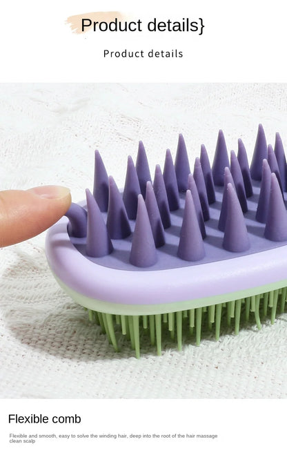 Silicone Shampoo Brush Scalp Massage Brush Head Washing Comb two-sided Hair Massager Bath Brush Body Scrubber Hair Accessories