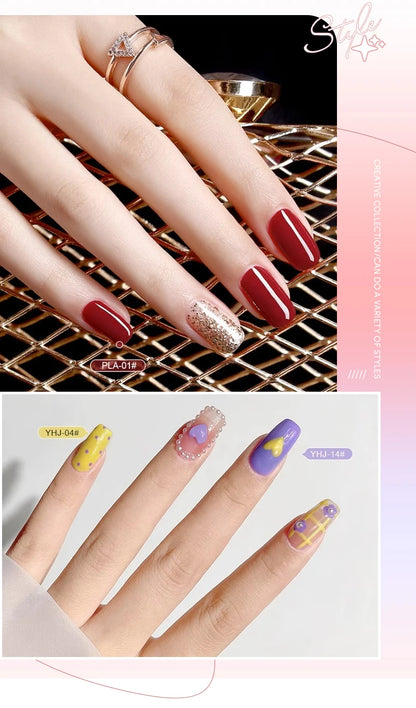 AS 18pcs 15ml Nail Gel Polish Set Red Dark Vernis Semi Permanent Nail Art Supplies Manicure UV Gel Nail Varnish Kit With Chart