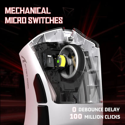 ATTACK SHARK V3 Light Wireless Gaming Mouse PAW3311 Sensor 25000DPI500mAh, 62g 25KDPI 2.4G/BT/USB-C Rechargeable Wireless Mouse