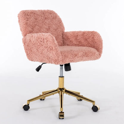 Pink Faux Fur Vanity Chair