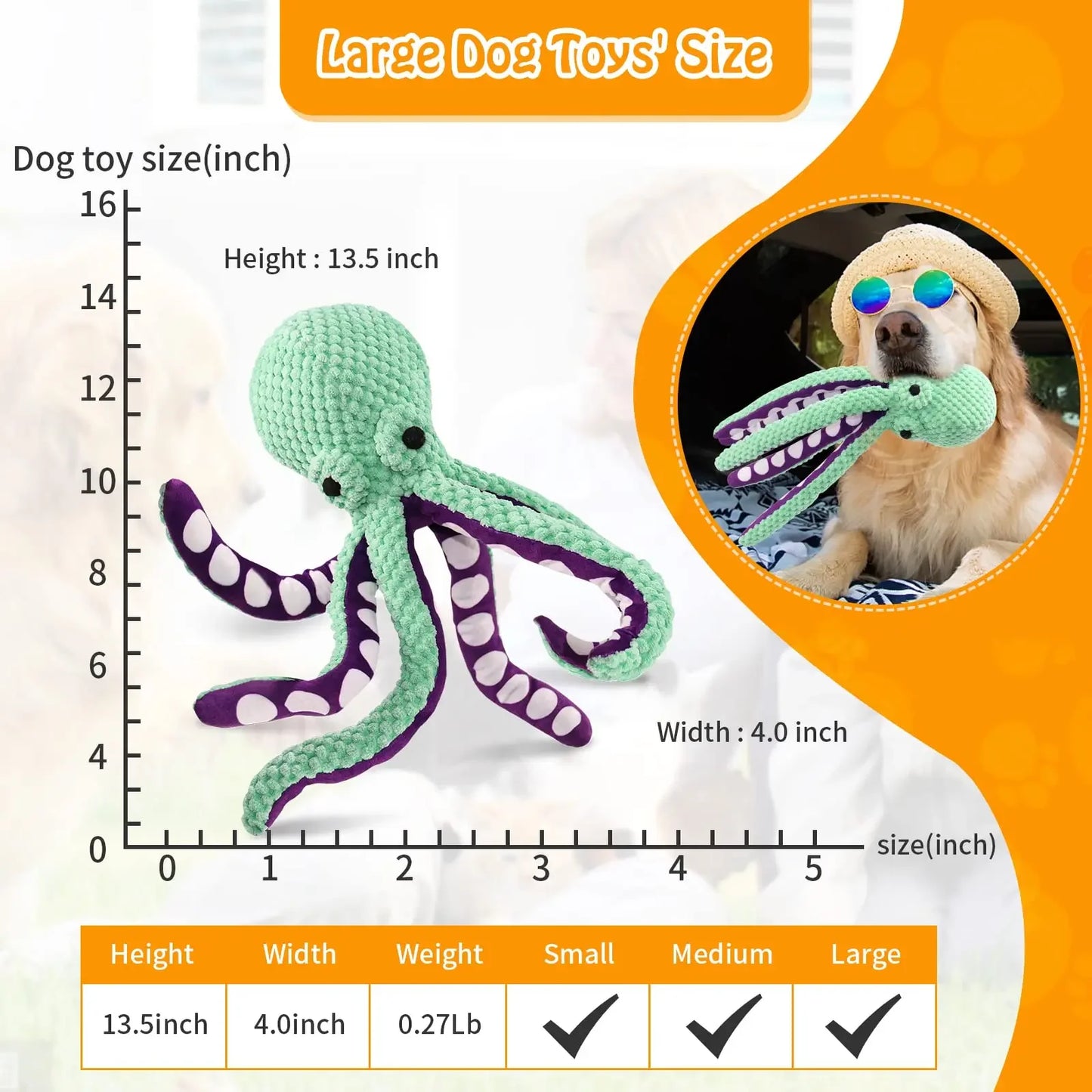 Squeaky Octopus Plush Dog Toy: Interactive Soft Chew Toy for Teeth Cleaning & Anxiety Relief