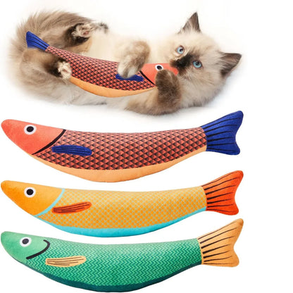 3 Pack Catnip Saury Shaped Cat Toys, Plush Soft Toys for Kittens Indoor, Durable Kitten Exercise and Play Toysnd Play Toys